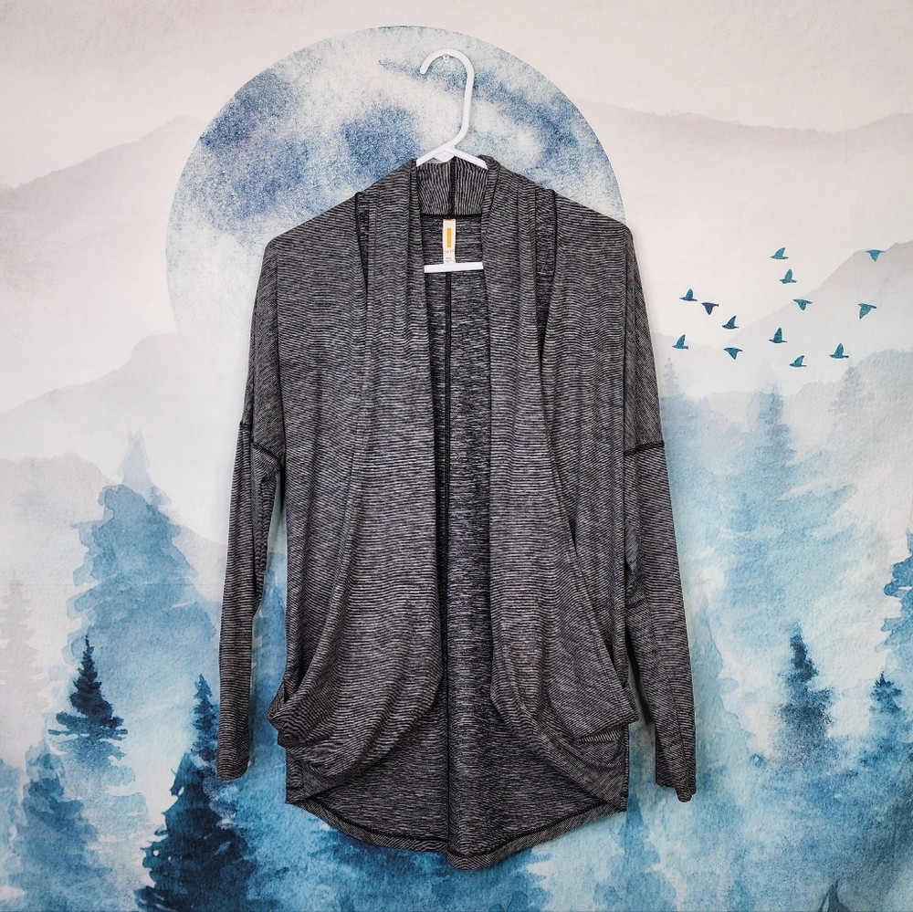 Lucy Slouchy Open Front Long Sleeve Athletic Cardigan Sweater Women's XS